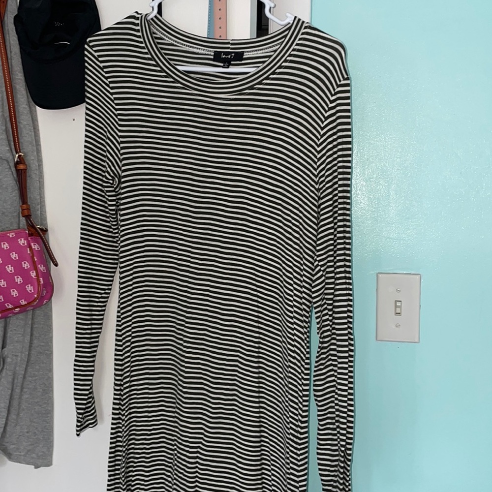 long sleeve striped midi dress